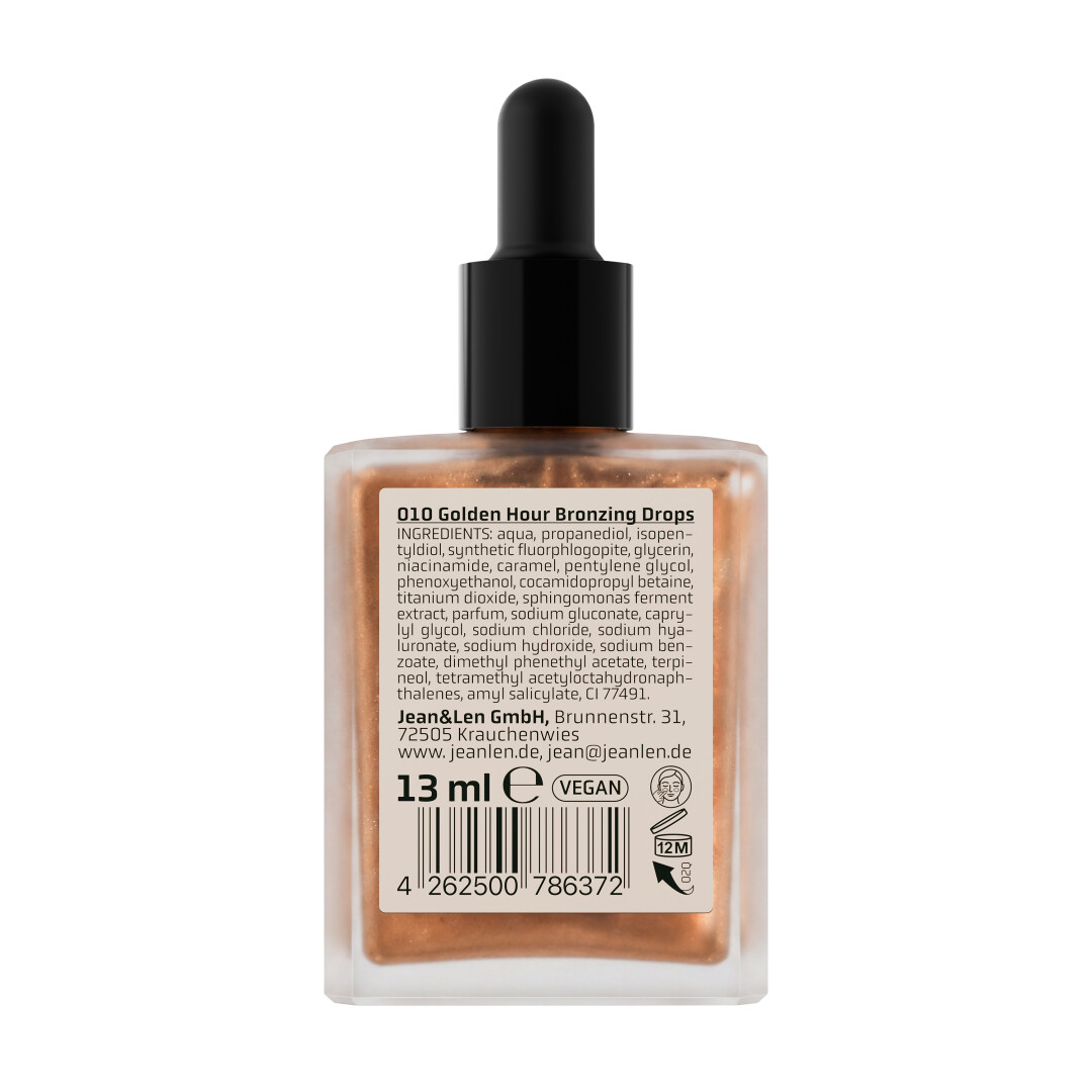 Jean&Len The Liquid Glow Bronzing Drops 010 Golden Hour, 13 ml Produktansicht Hinten
